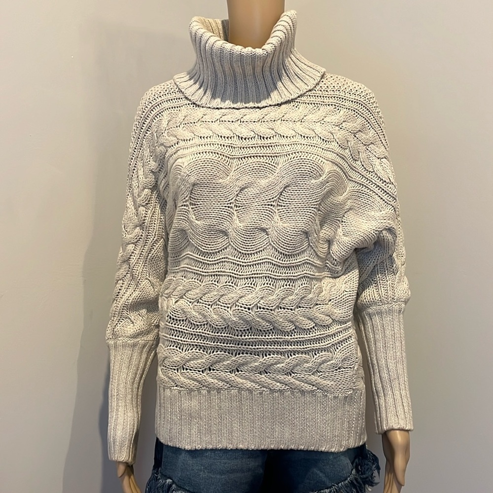 Cozy Cream Cable Knit Turtleneck Sweater